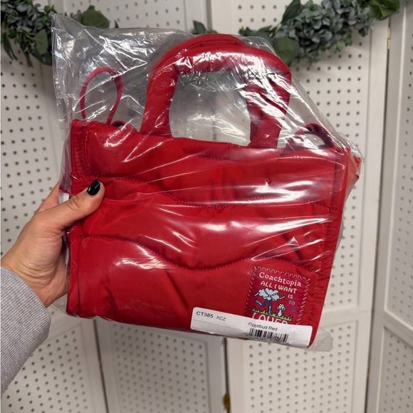 COACHTOPIA Coach Loop Mini Tote Rosebud Red Recycled PET Plastic Crossbody NWT - Picture 4 of 9